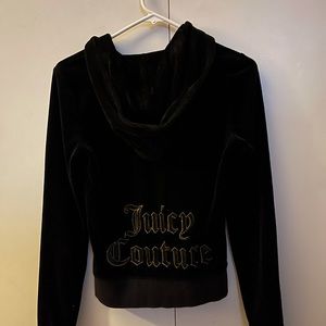 Juicy Couture black velour Hoodie Size S